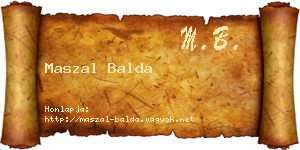 Maszal Balda névjegykártya